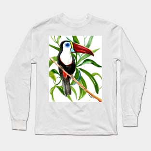 Toucan In the Jungle, White-Throated Toucan Long Sleeve T-Shirt